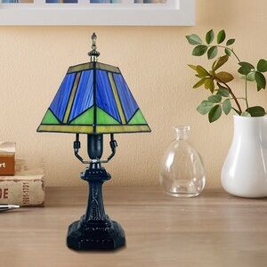 Colorful Stained-Style Bedside Lamp | Decorative Table Light
